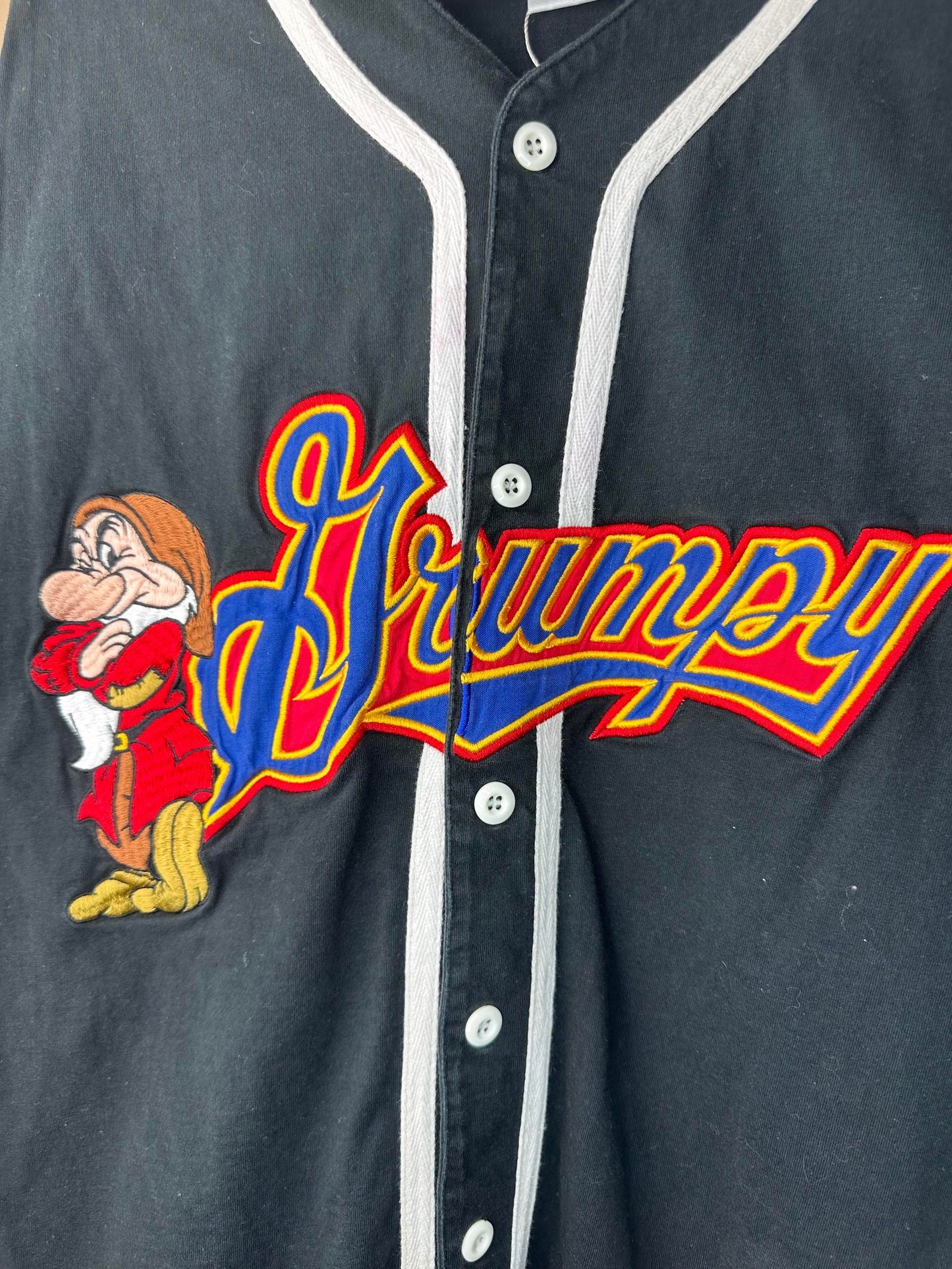 VTG x Disney x Grumpy x Black Baseball Jersey - M