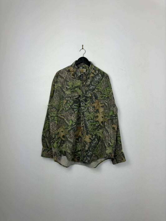 No Trace x Real Tree x Mossy Oak x Camouflage Long Sleeve Button Up - XL