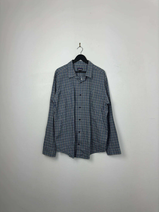 Patagonia x Blue Grey Checkered Long Sleeve Button Up - XL