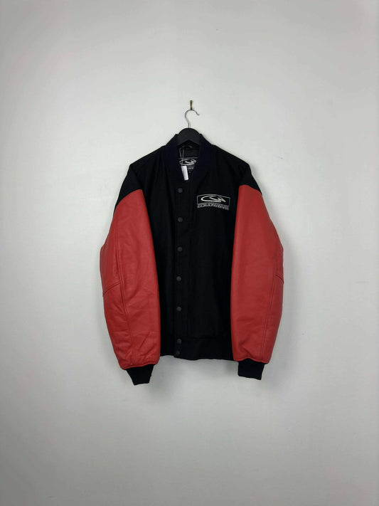 Coldwave x Super Snow Cross x Black Red Varsity Style Zip Up Insulated Jacket -XL