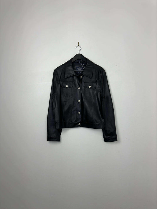 Y2K x NC Nuage x Black Button Down Leather Jacket - Women's L