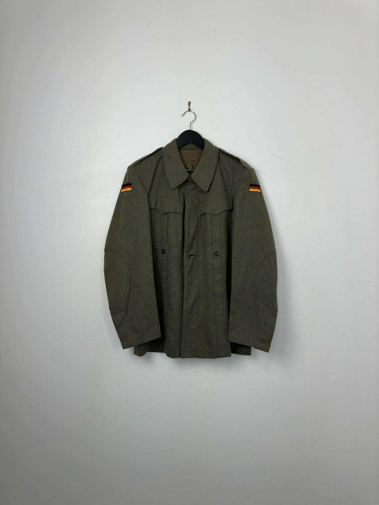 VTG x World War 2 x Olive Button Up Uniform Style Jacket - No Tag (M)