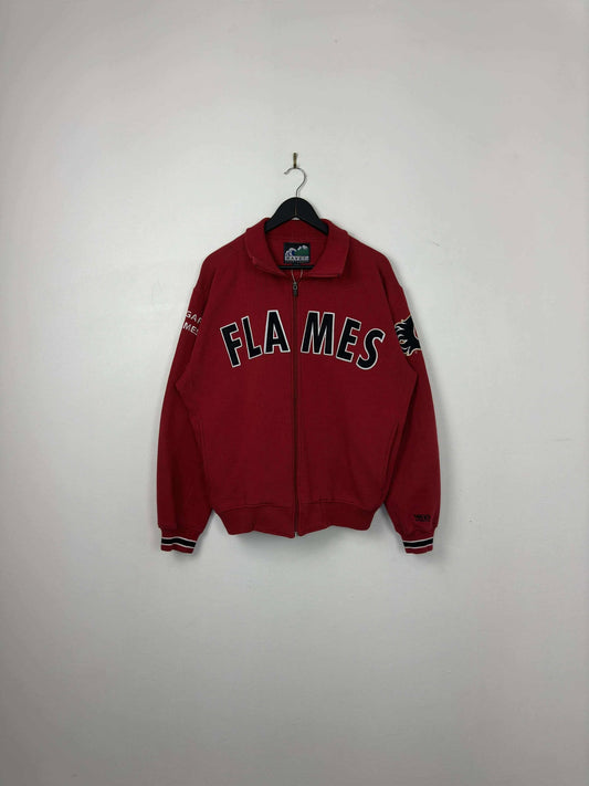 VTG x Waves Sportswear x NHL x Calgary Flames x Red Fullzip Light Jacket - M