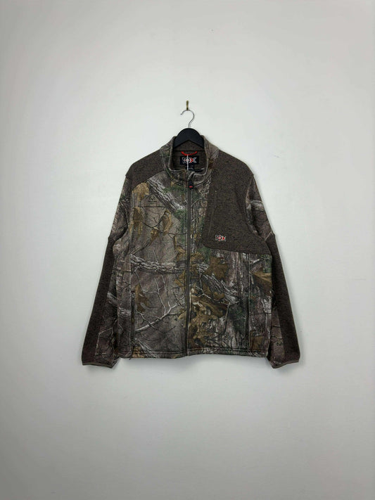 10X x Real Tree Camo x Camouflaged Full Zip Fleece Light Jacket - XXL