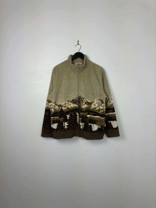 Traditions x Snowfall Winter Scene Fleece Jacket - XL