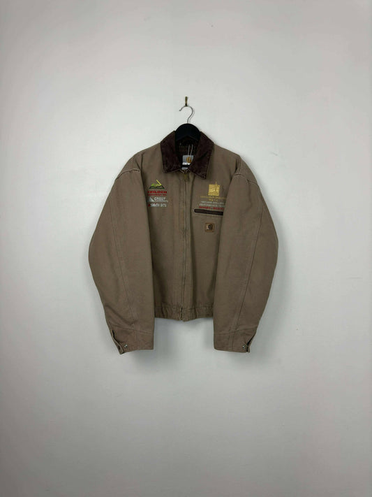 Carhartt x Blanket Lined Brown Embroidered Company Logo Detroit Jacket - L