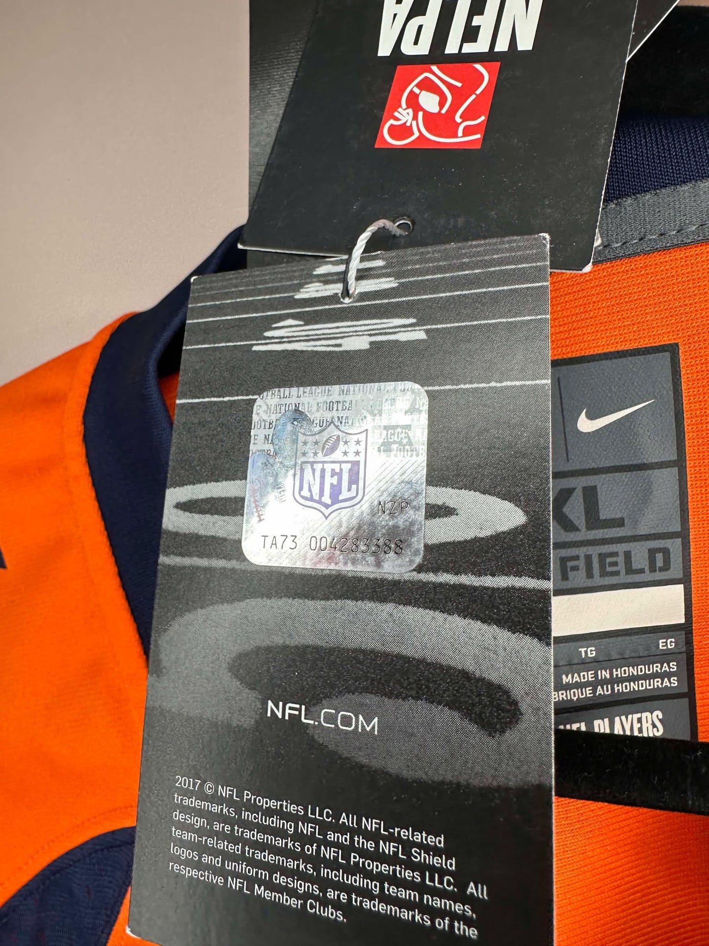 BNWT x Nike x NFL x Denver Broncos x Russell Wilson x Orange Football Jersey - XL