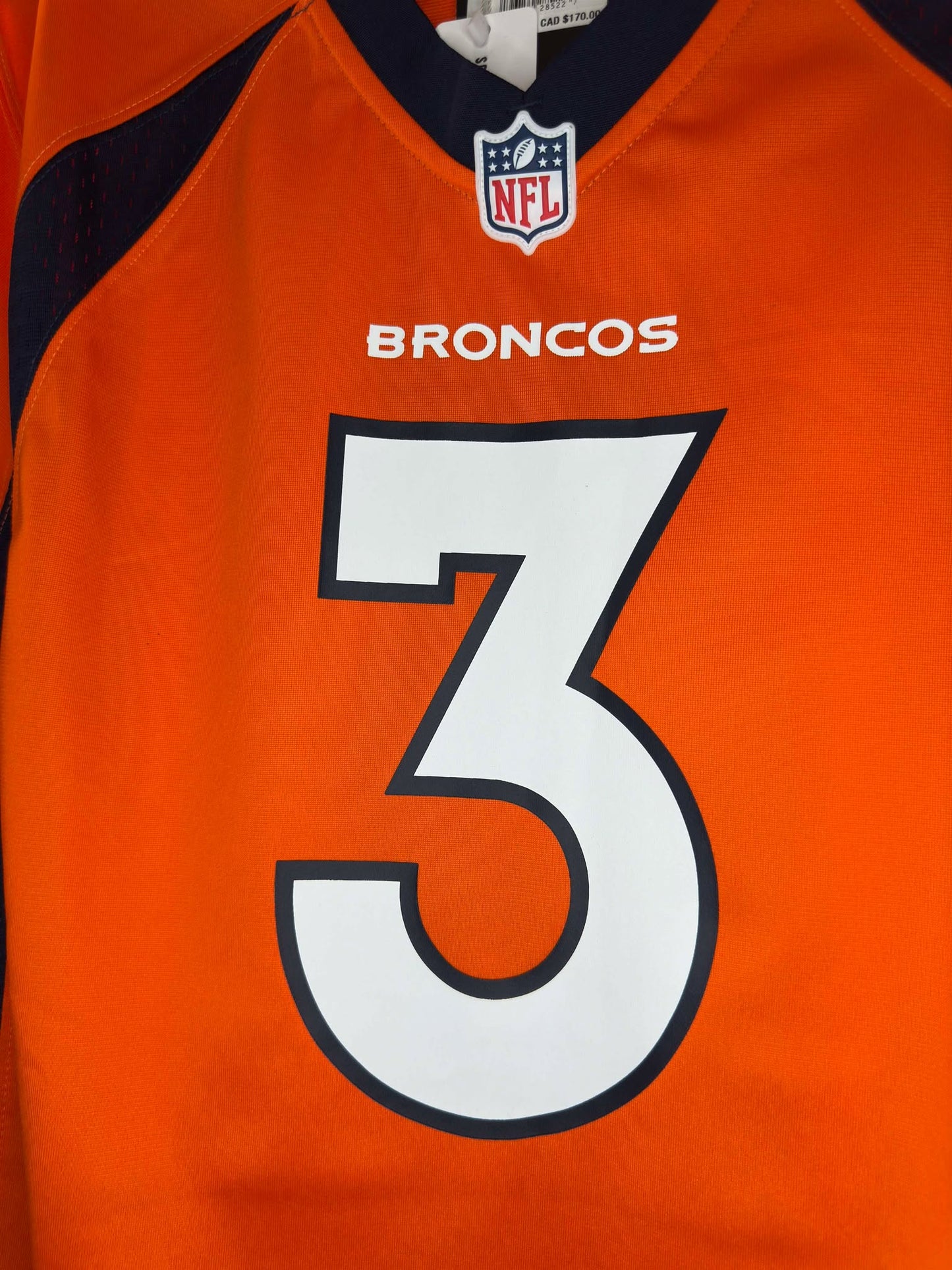 BNWT x Nike x NFL x Denver Broncos x Russell Wilson x Orange Football Jersey - XL