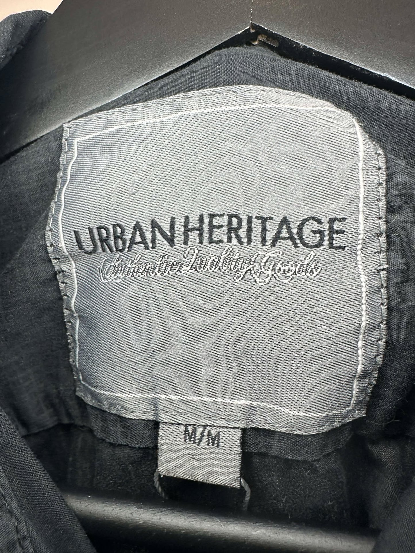 Y2K x Urban Heritage x White Graphic Black Long Sleeve Button Up - M