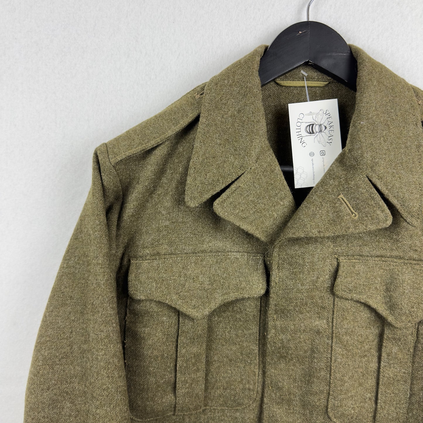1950's Canadian Army Battle Dress Master Craft Uniform Olive Green Jacket