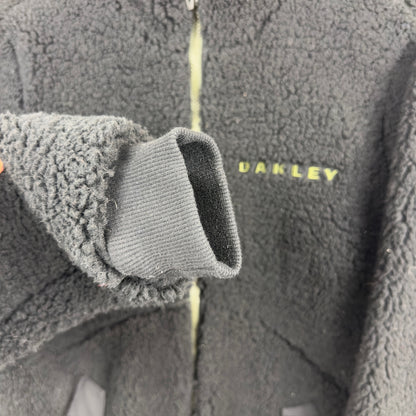 Oakley Green Lined Sherpa Fleece Full Zip Black Jacket