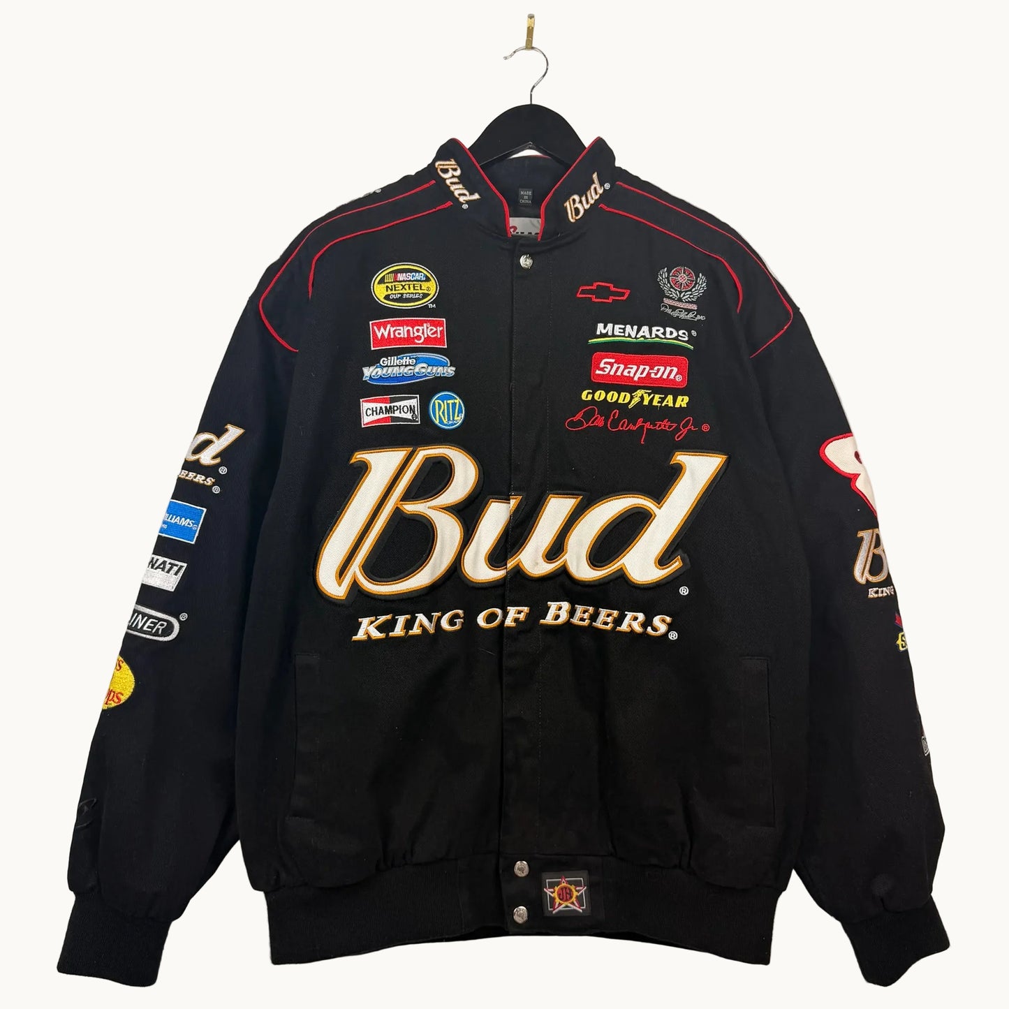 Vintage Chase Authentics by JH Budweiser BUD King of Beers Dale Jr. Racing Jacket