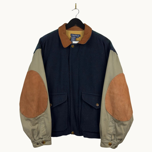 Vintage Nautica Fleece Insulated Button Down Jacket