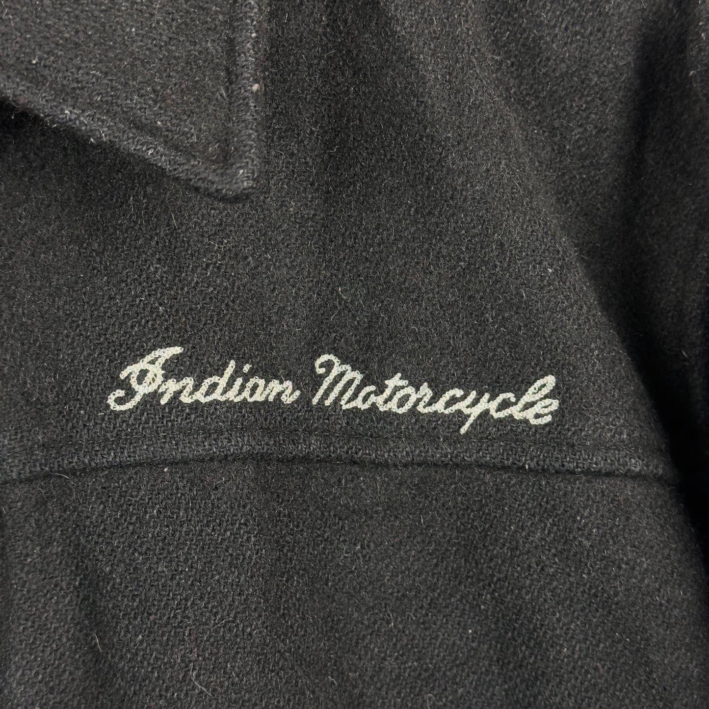 Vintage Indian Motorcycle Black Wool Light Jacket