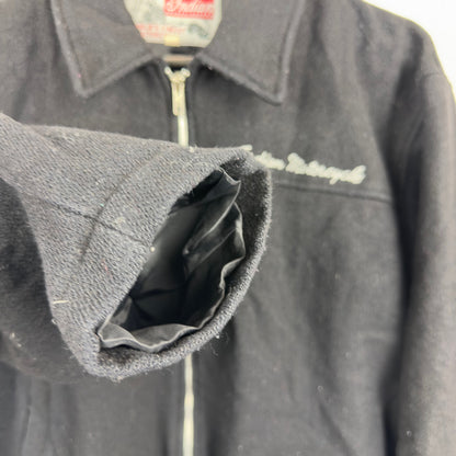 Vintage Indian Motorcycle Black Wool Light Jacket