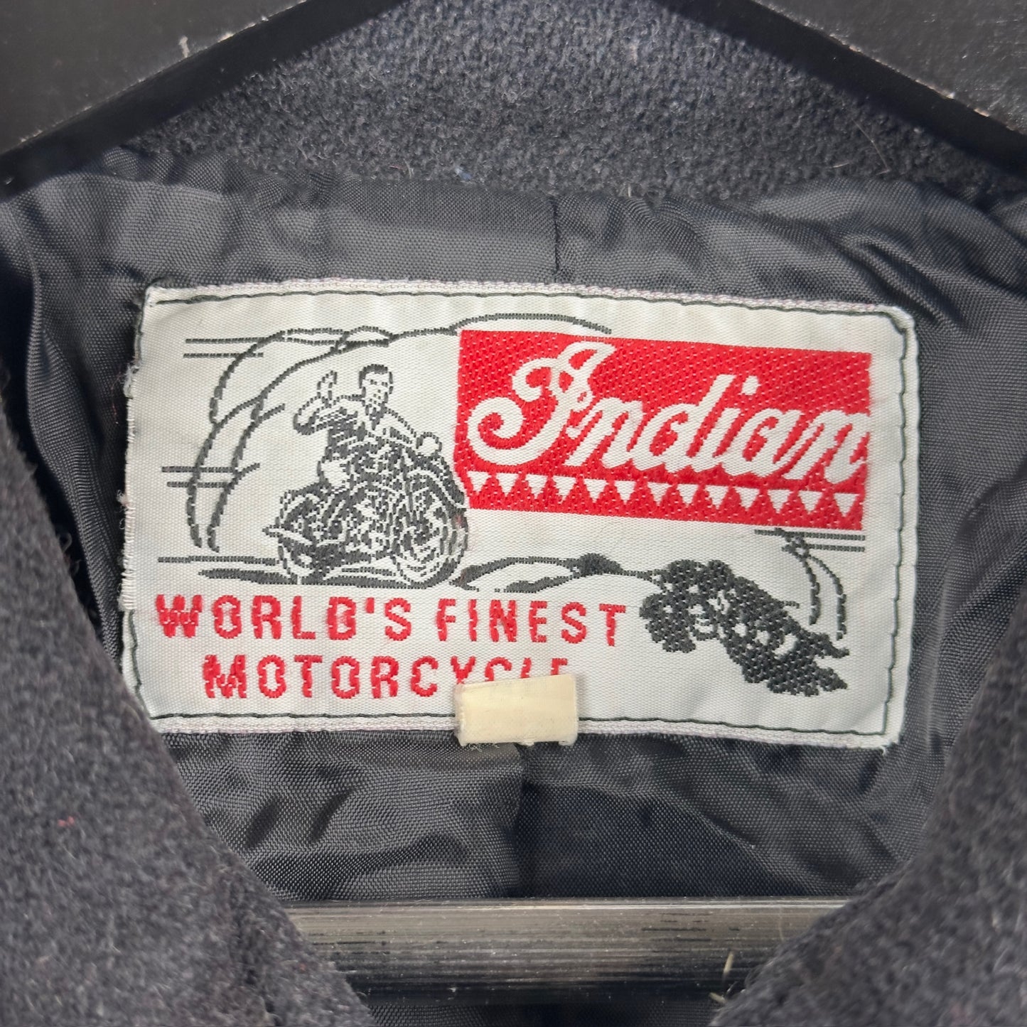 Vintage Indian Motorcycle Black Wool Light Jacket