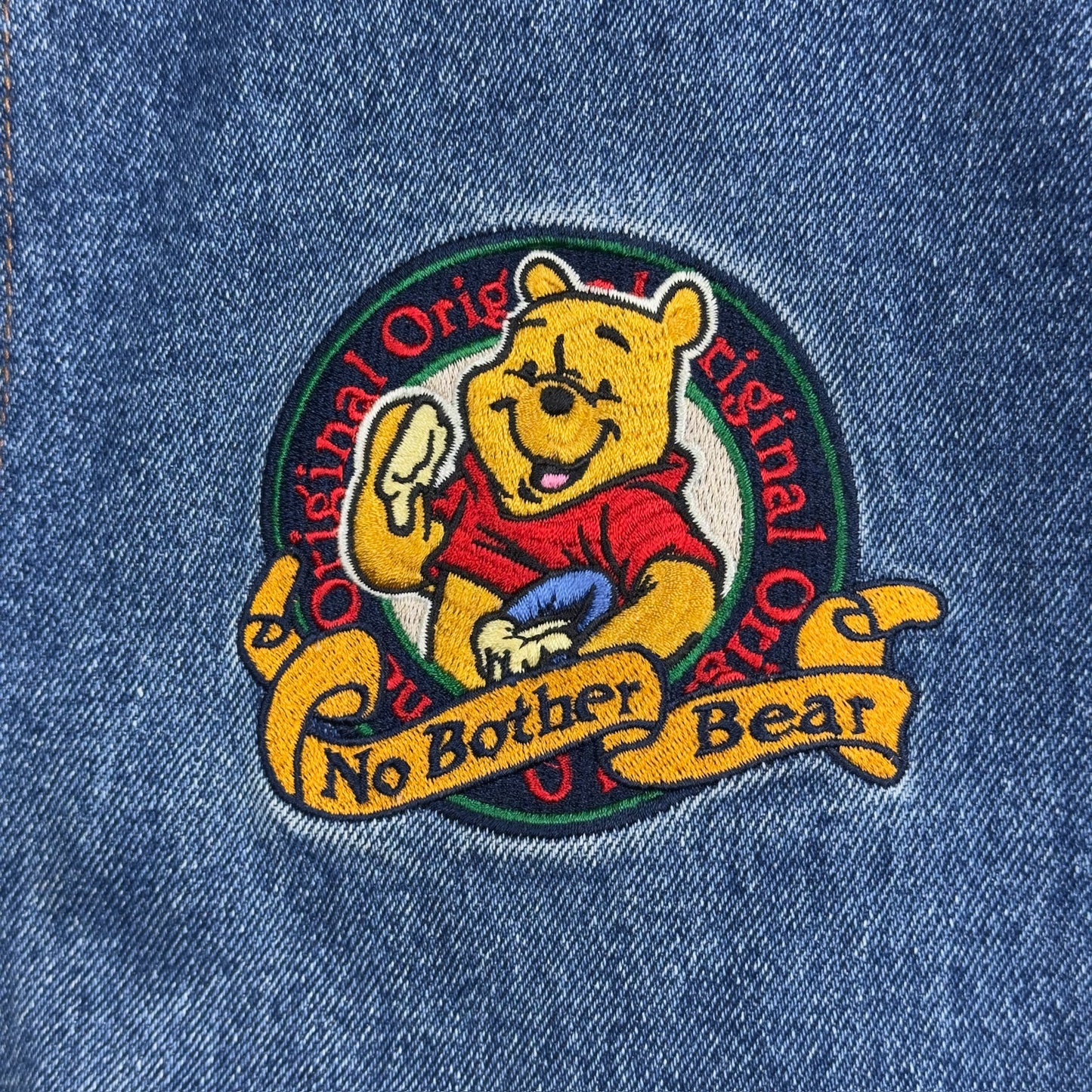 Vintage Disney Store Winnie the Pooh Denim Varsity Jacket