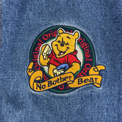 Vintage Disney Store Winnie the Pooh Denim Varsity Jacket