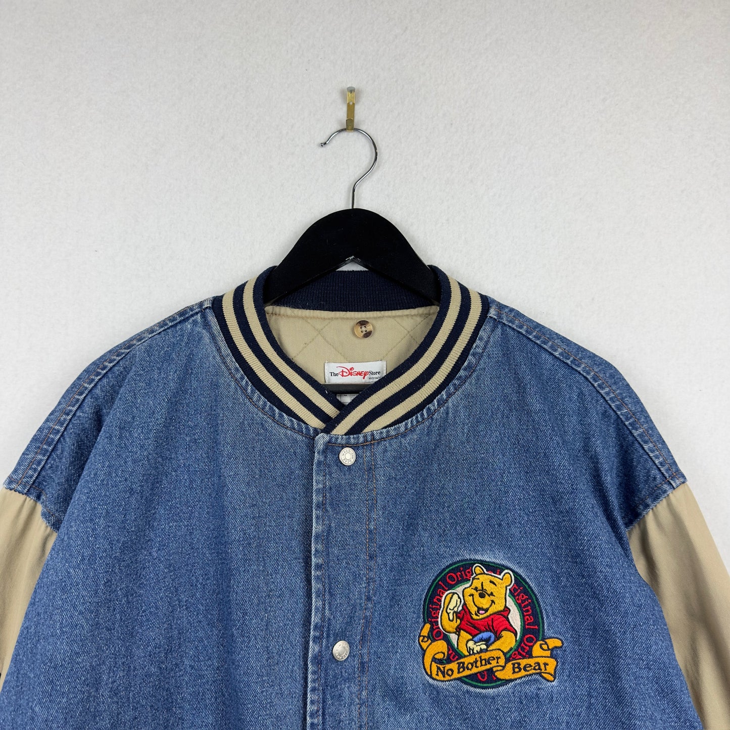 Vintage Disney Store Winnie the Pooh Denim Varsity Jacket