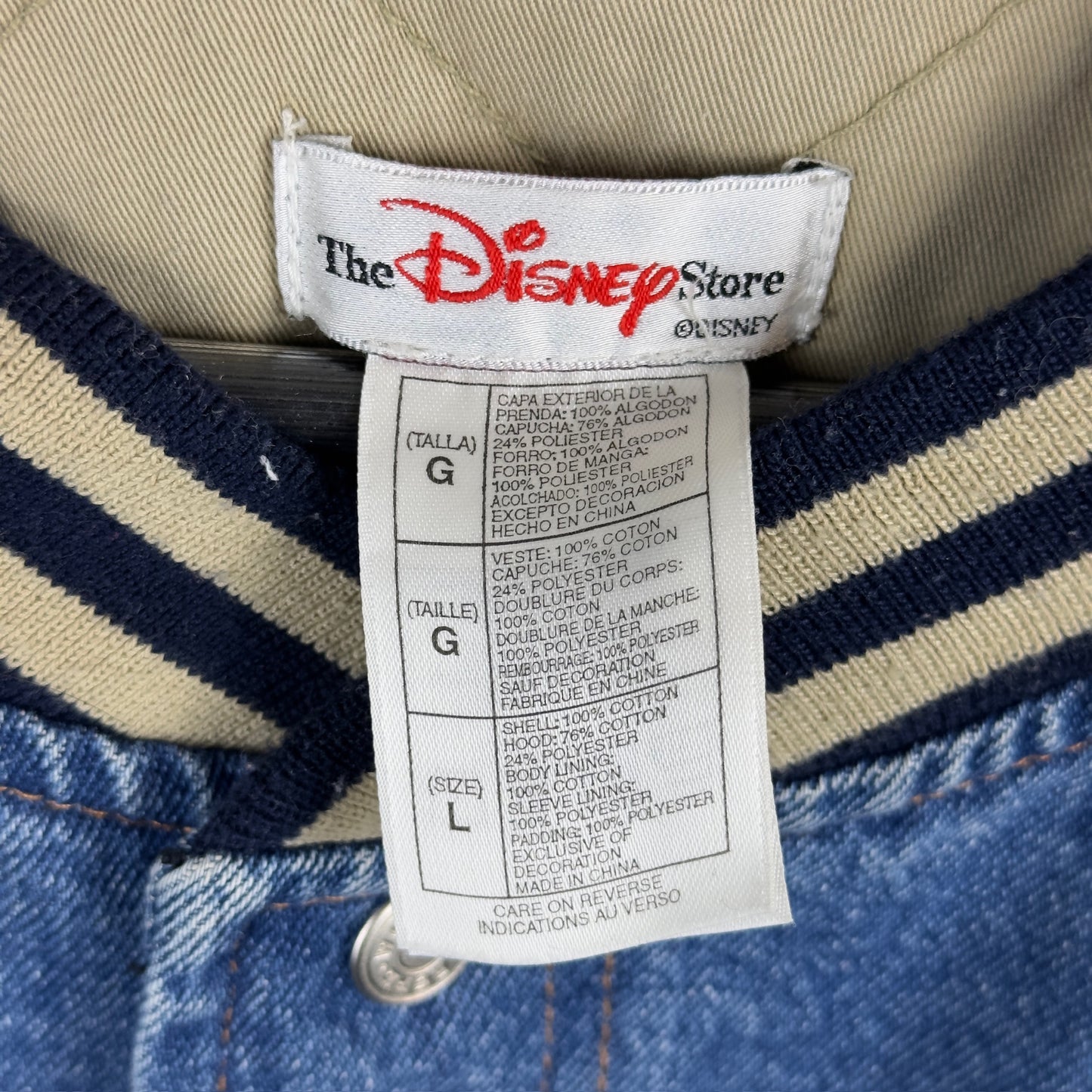 Vintage Disney Store Winnie the Pooh Denim Varsity Jacket