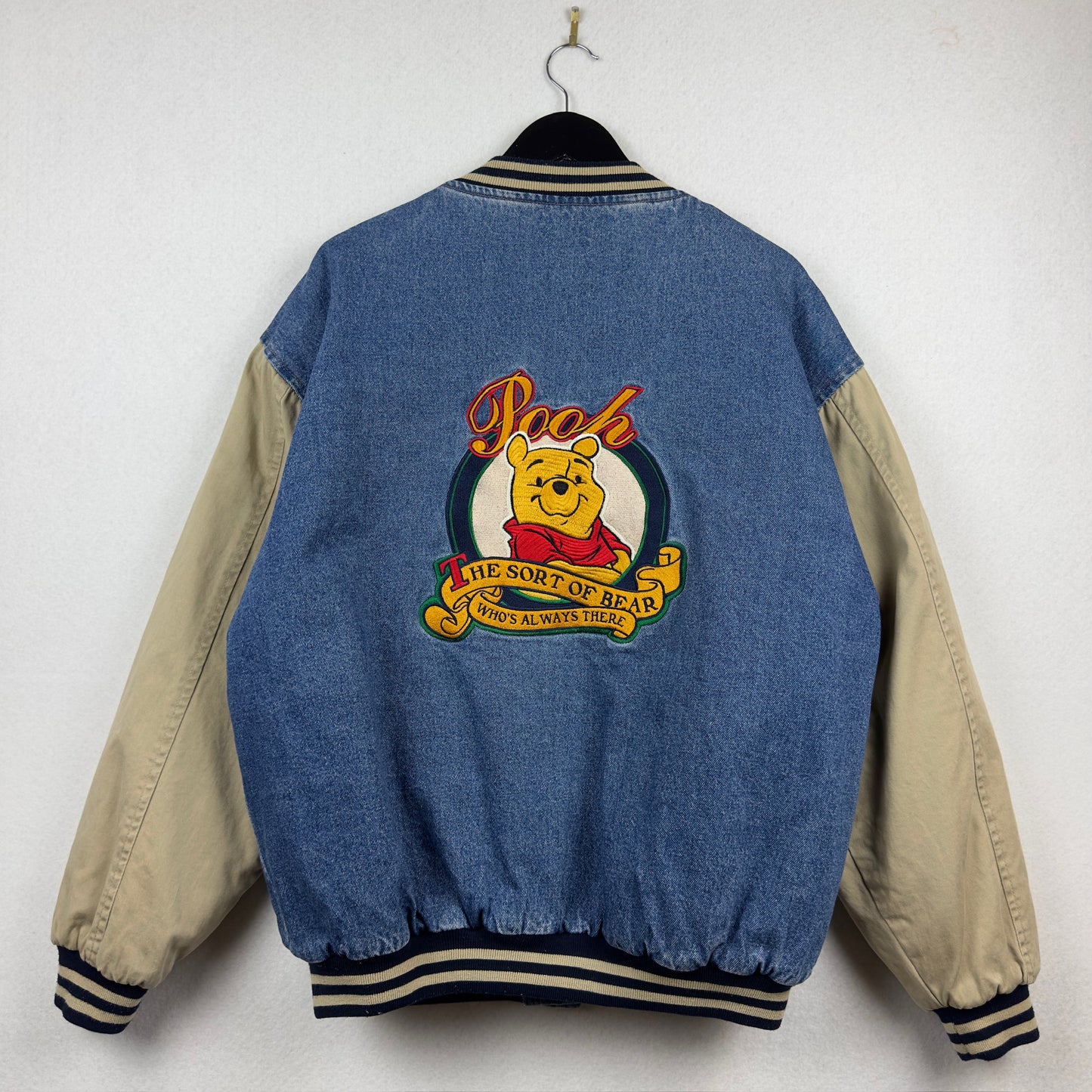 Vintage Disney Store Winnie the Pooh Denim Varsity Jacket