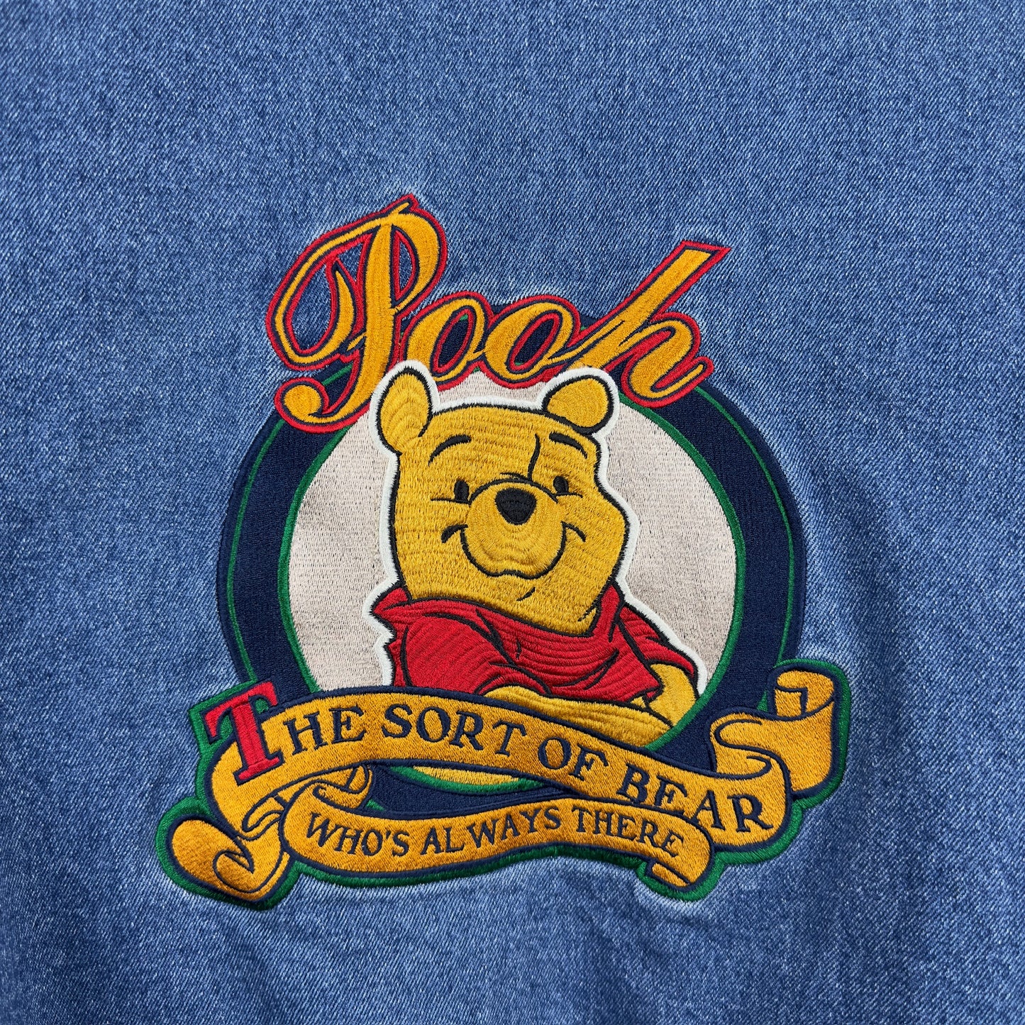 Vintage Disney Store Winnie the Pooh Denim Varsity Jacket