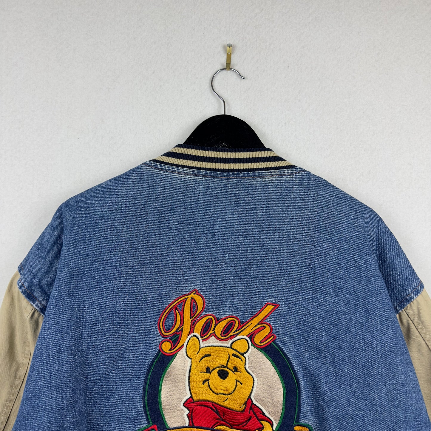 Vintage Disney Store Winnie the Pooh Denim Varsity Jacket