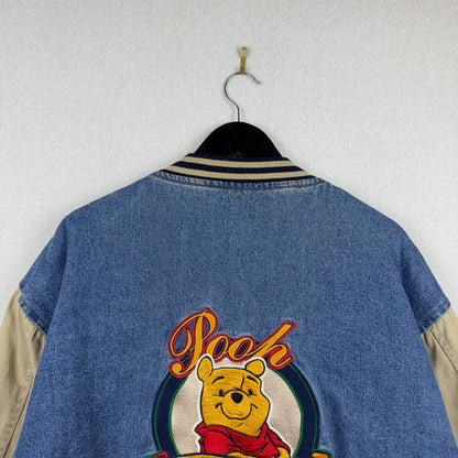 Vintage Disney Store Winnie the Pooh Denim Varsity Jacket