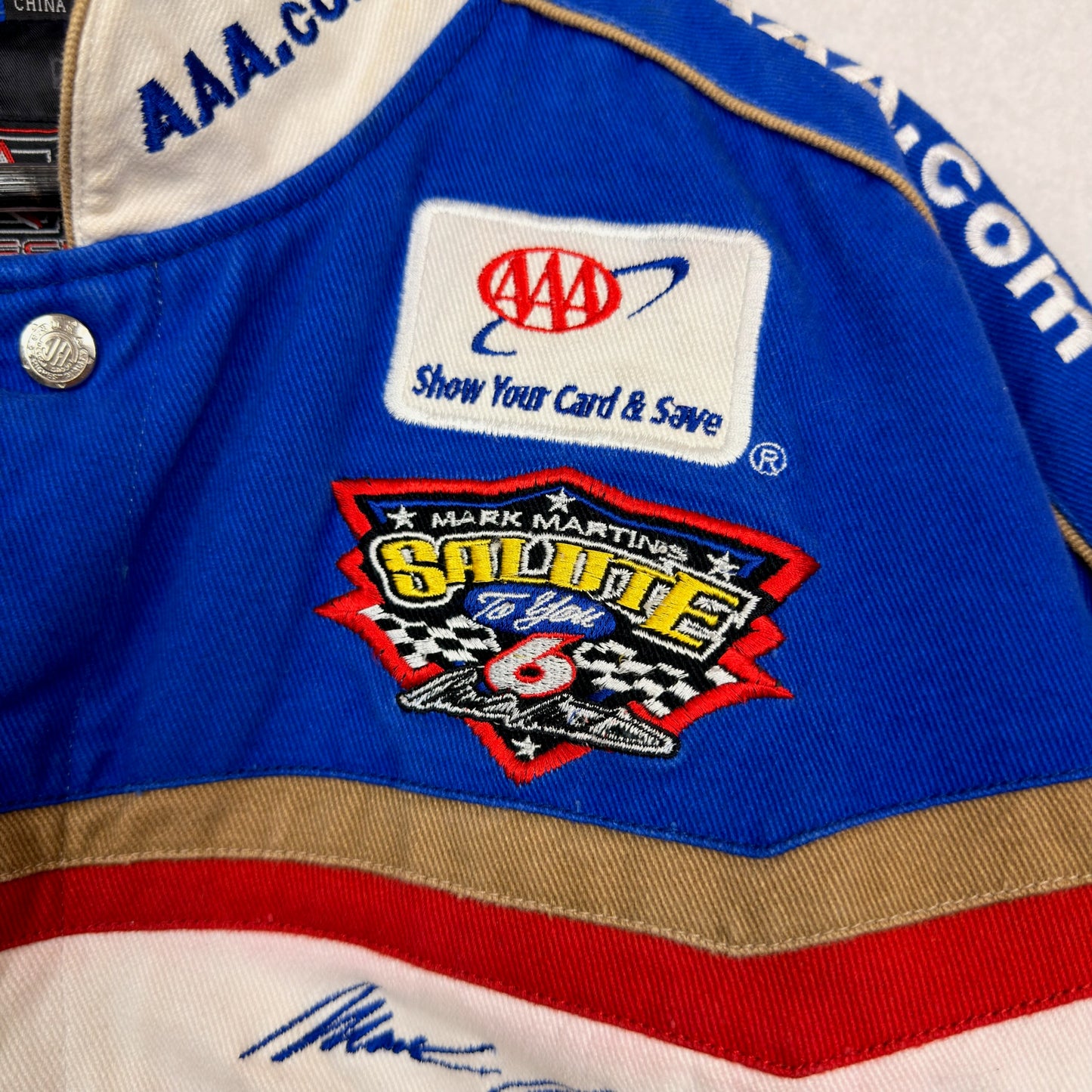 Vintage Jeff Hamilton Design AAA Mark Martin Nascar Racing Jacket