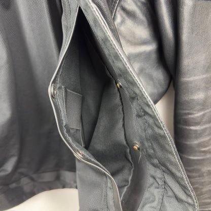 Open Road Skull Wrap Around Pattern Genuine Leather Biker Jacket