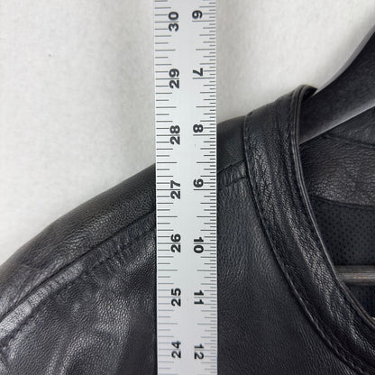 Open Road Skull Wrap Around Pattern Genuine Leather Biker Jacket