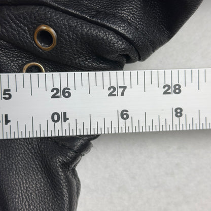 Open Road Skull Wrap Around Pattern Genuine Leather Biker Jacket