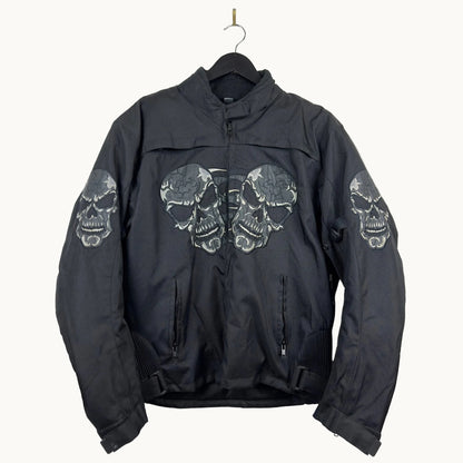 Vintage Skull Embroidered Biker Style Jacket