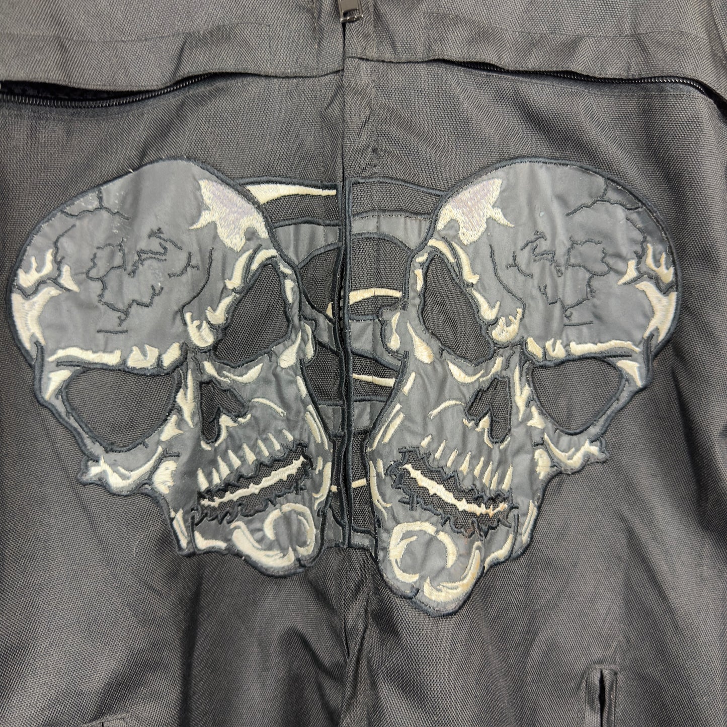 Vintage Skull Embroidered Biker Style Jacket