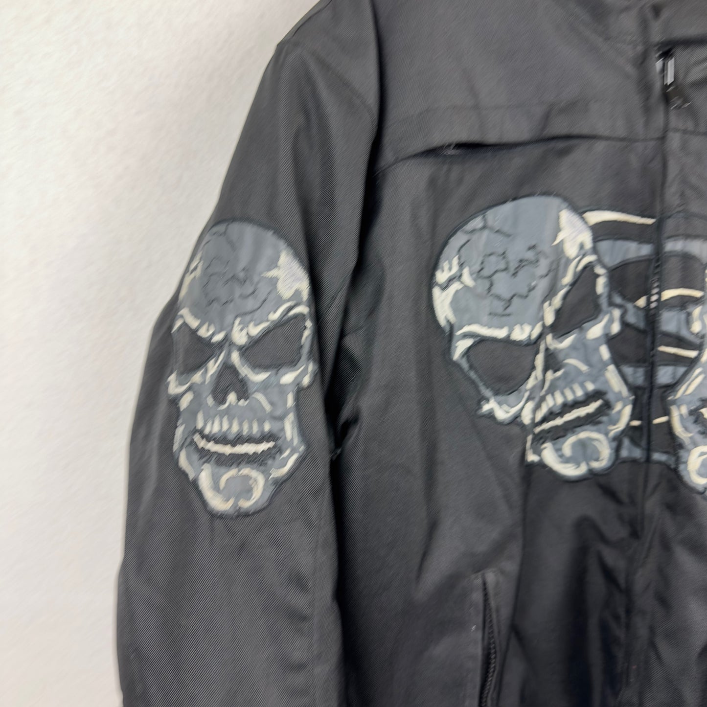 Vintage Skull Embroidered Biker Style Jacket