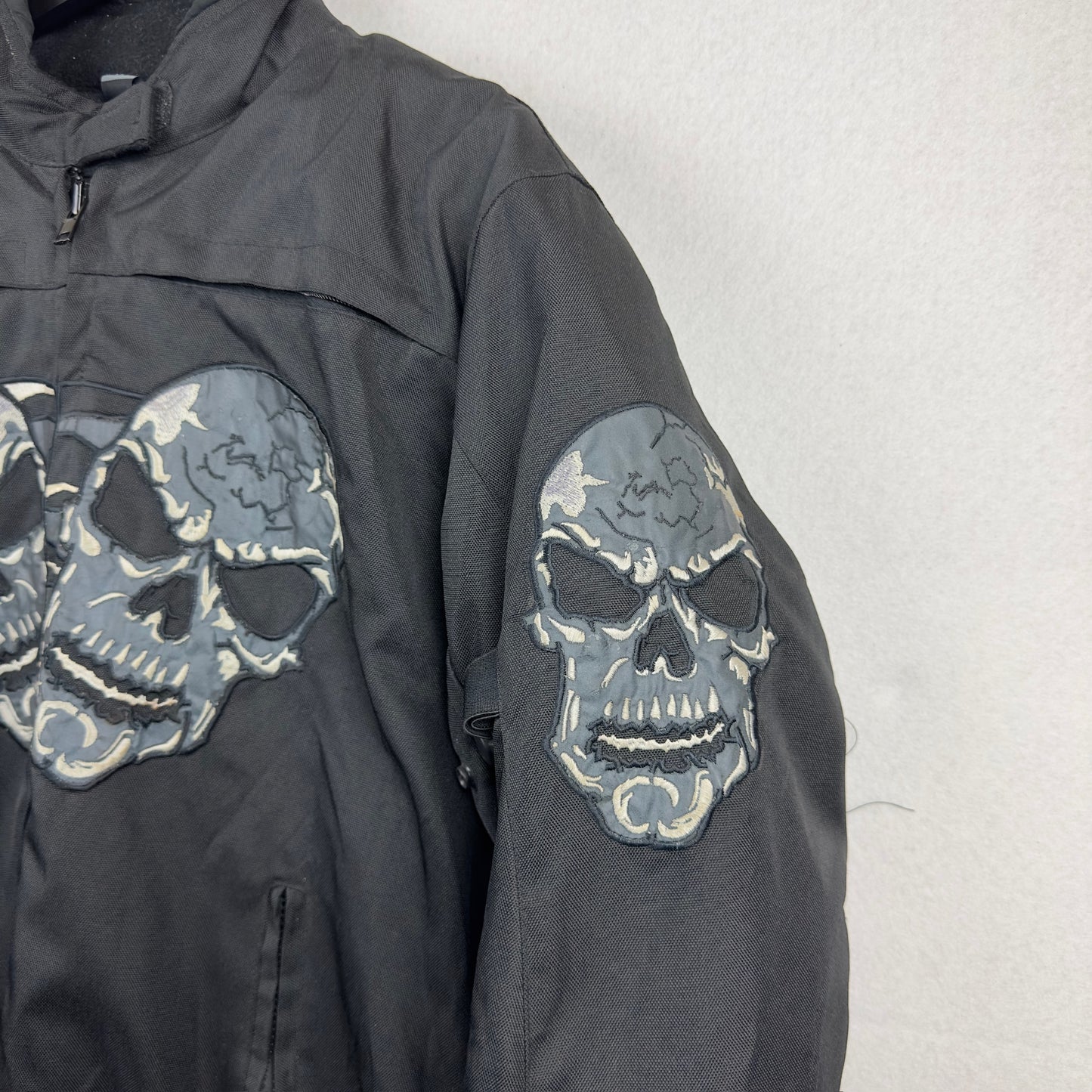 Vintage Skull Embroidered Biker Style Jacket