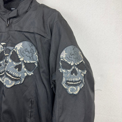 Vintage Skull Embroidered Biker Style Jacket
