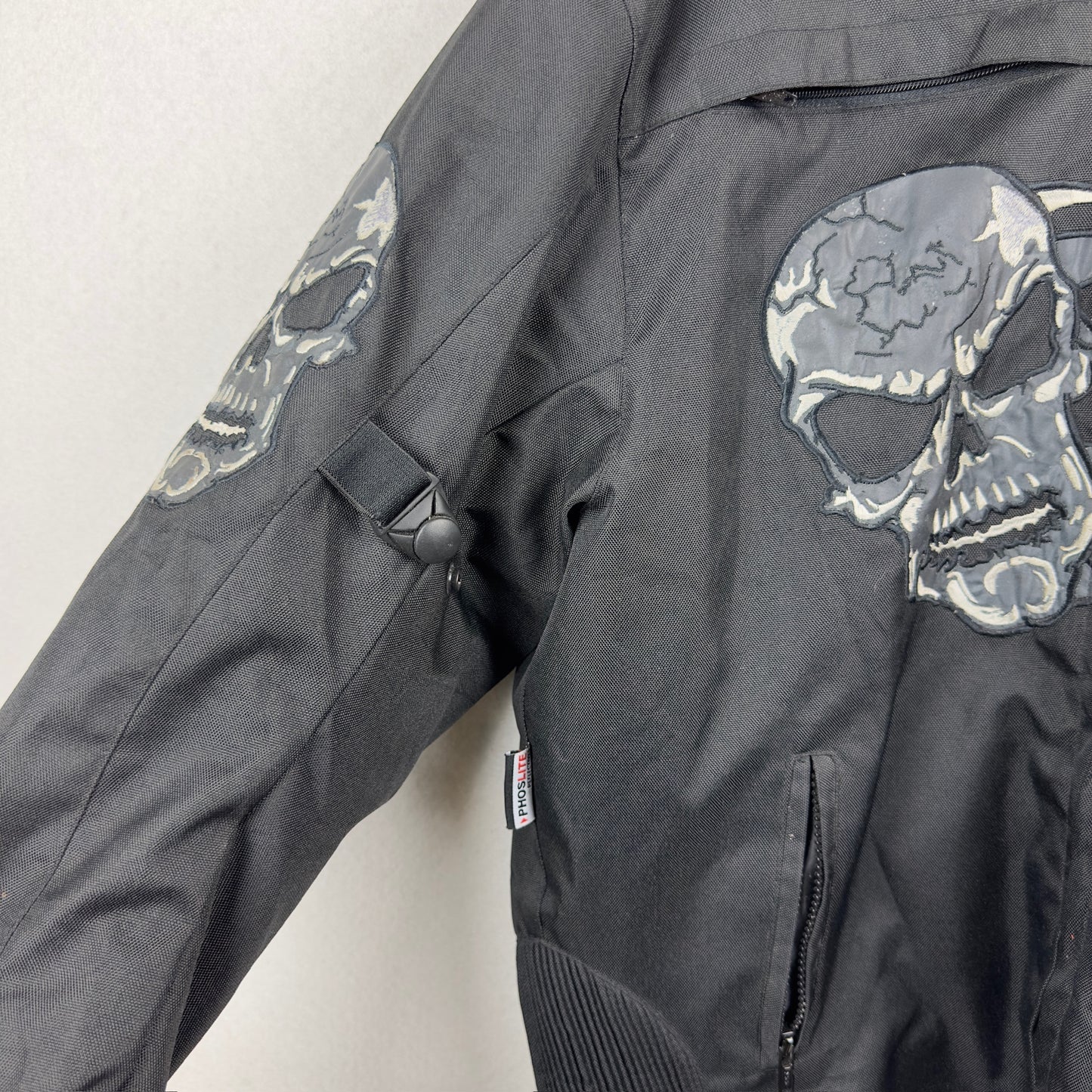 Vintage Skull Embroidered Biker Style Jacket