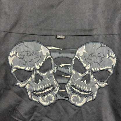 Vintage Skull Embroidered Biker Style Jacket
