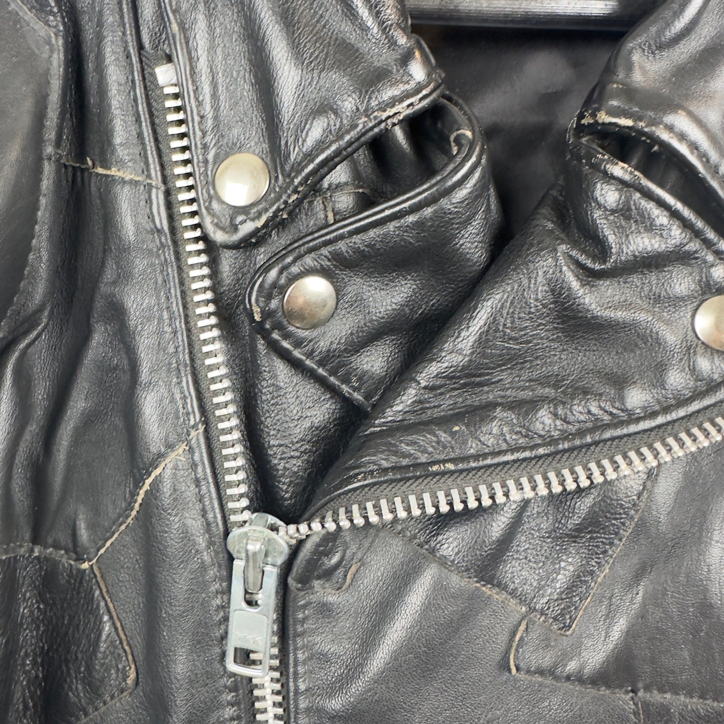 Vintage Eagle Suede Patchwork Genuine Leather Biker Jacket