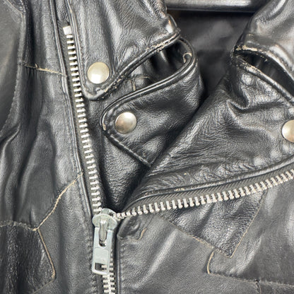 Vintage Eagle Suede Patchwork Genuine Leather Biker Jacket