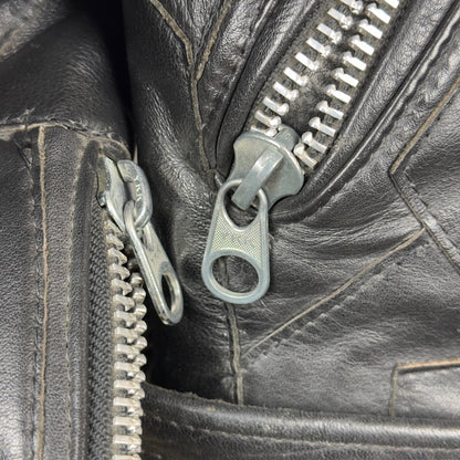 Vintage Eagle Suede Patchwork Genuine Leather Biker Jacket