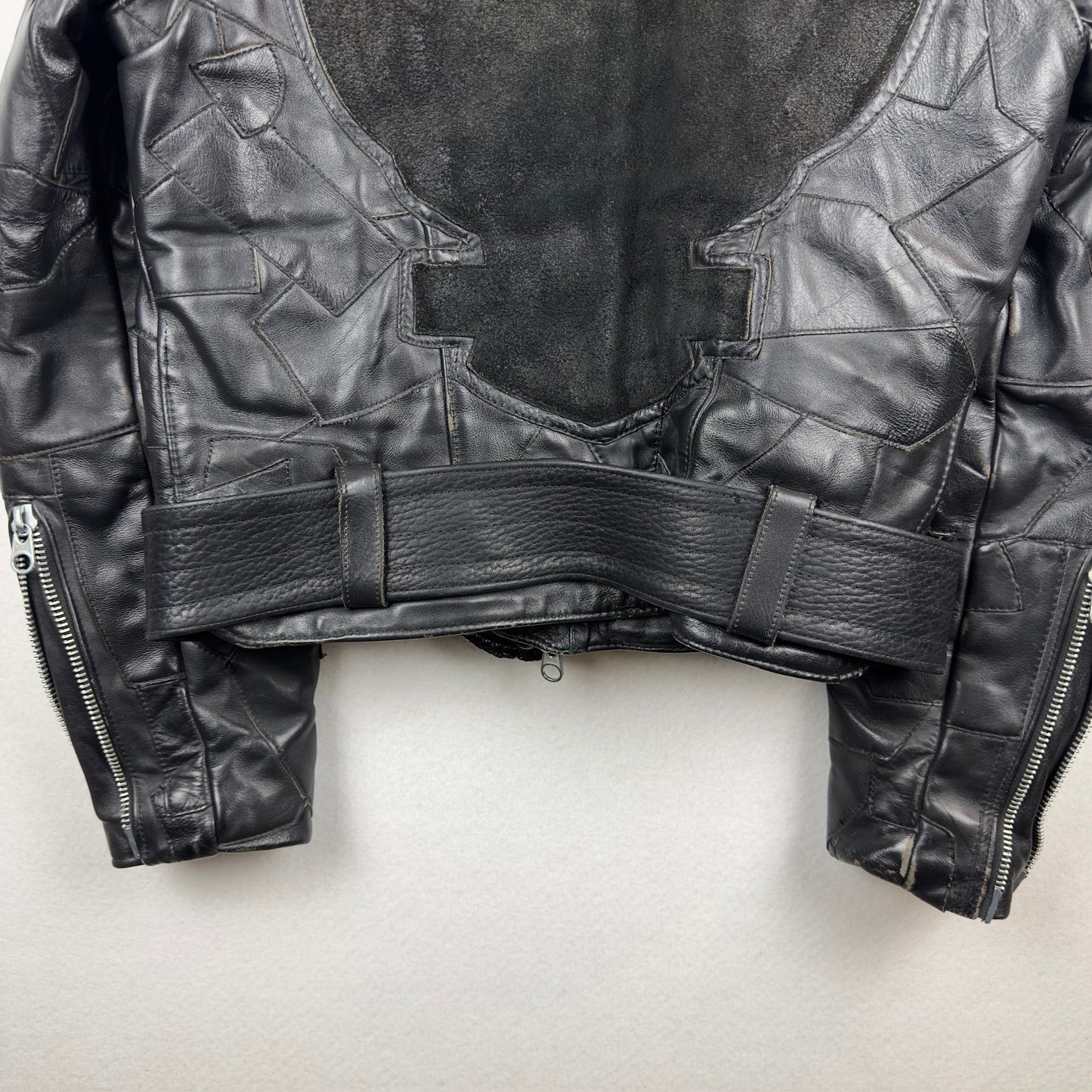 Vintage Eagle Suede Patchwork Genuine Leather Biker Jacket