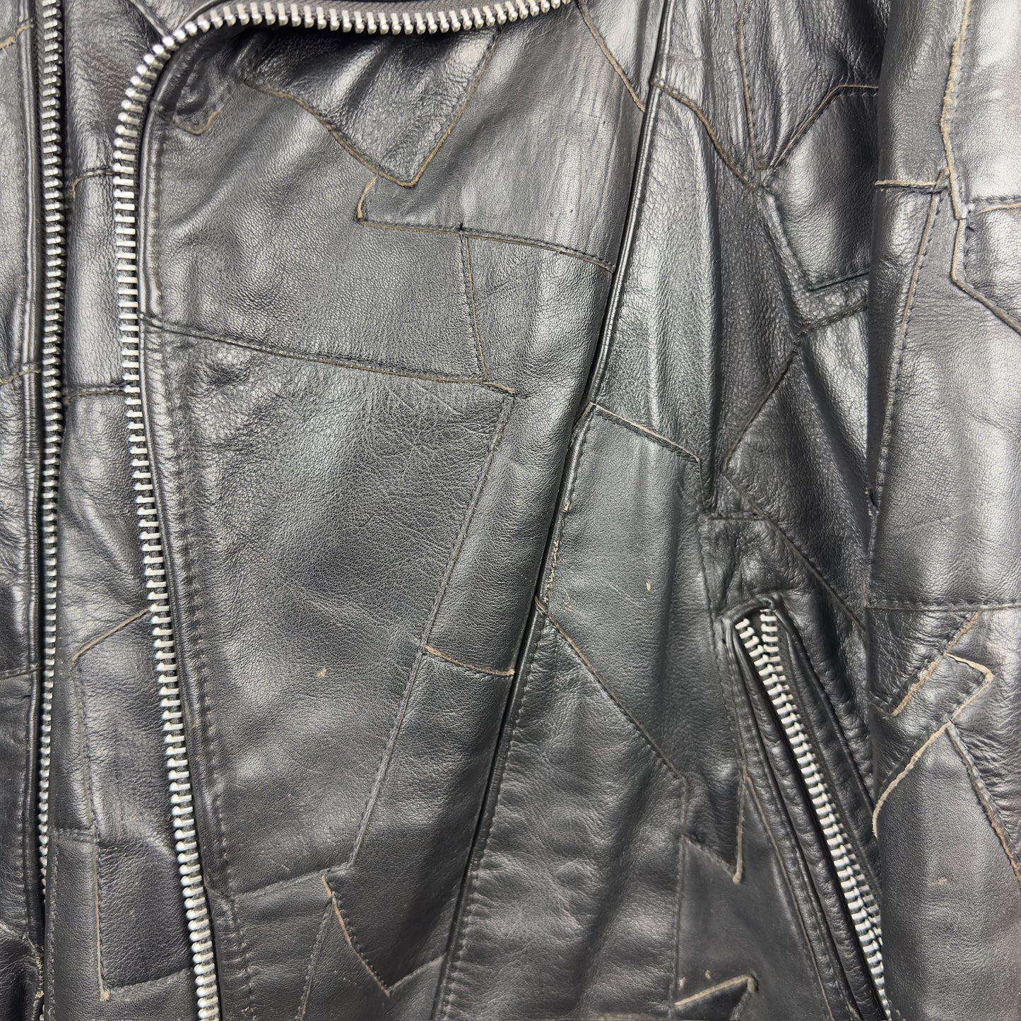 Vintage Eagle Suede Patchwork Genuine Leather Biker Jacket