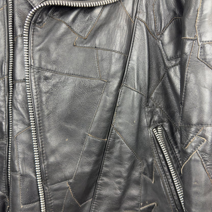 Vintage Eagle Suede Patchwork Genuine Leather Biker Jacket