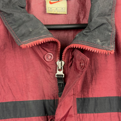 Vintage Nike White Tag Burgundy Black Full Zip Windbreaker Jacket