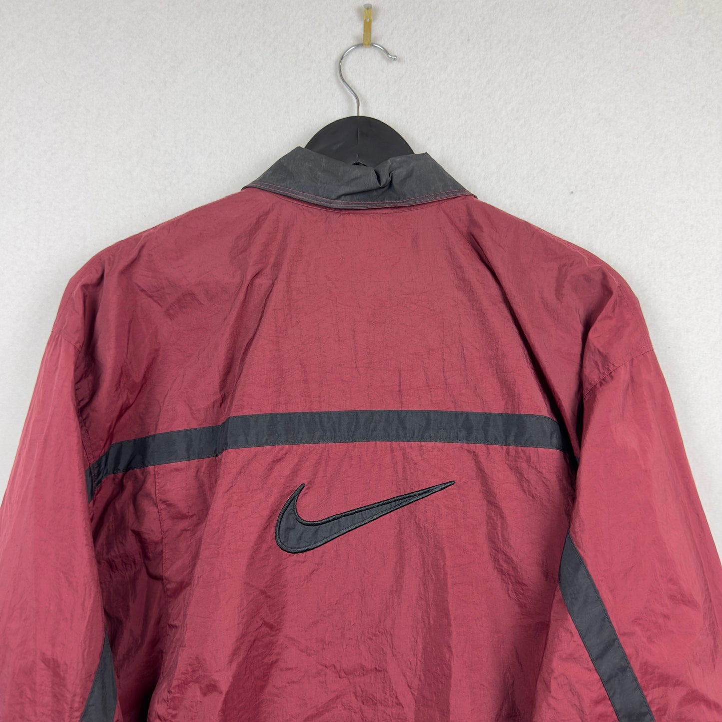 Vintage Nike White Tag Burgundy Black Full Zip Windbreaker Jacket