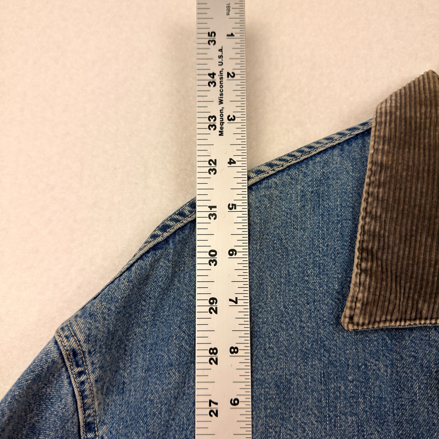 Vintage Double RRL Ralph Lauren Chore/Barn Style Long Denim Plaid Lined Jacket