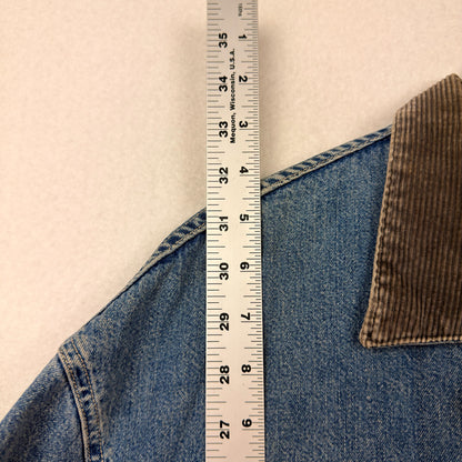 Vintage Double RRL Ralph Lauren Chore/Barn Style Long Denim Plaid Lined Jacket