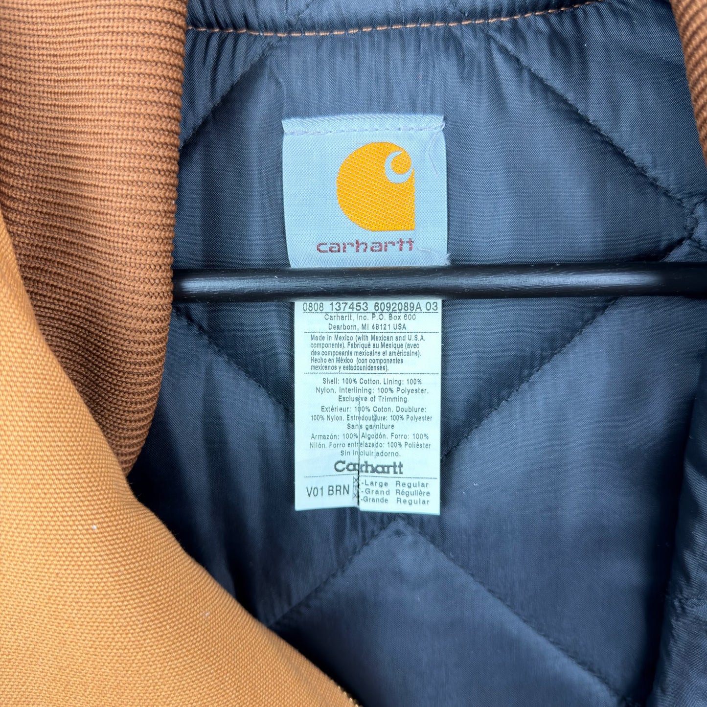 Carhartt V01 Tan Brown Full Zip Outerwear Vest